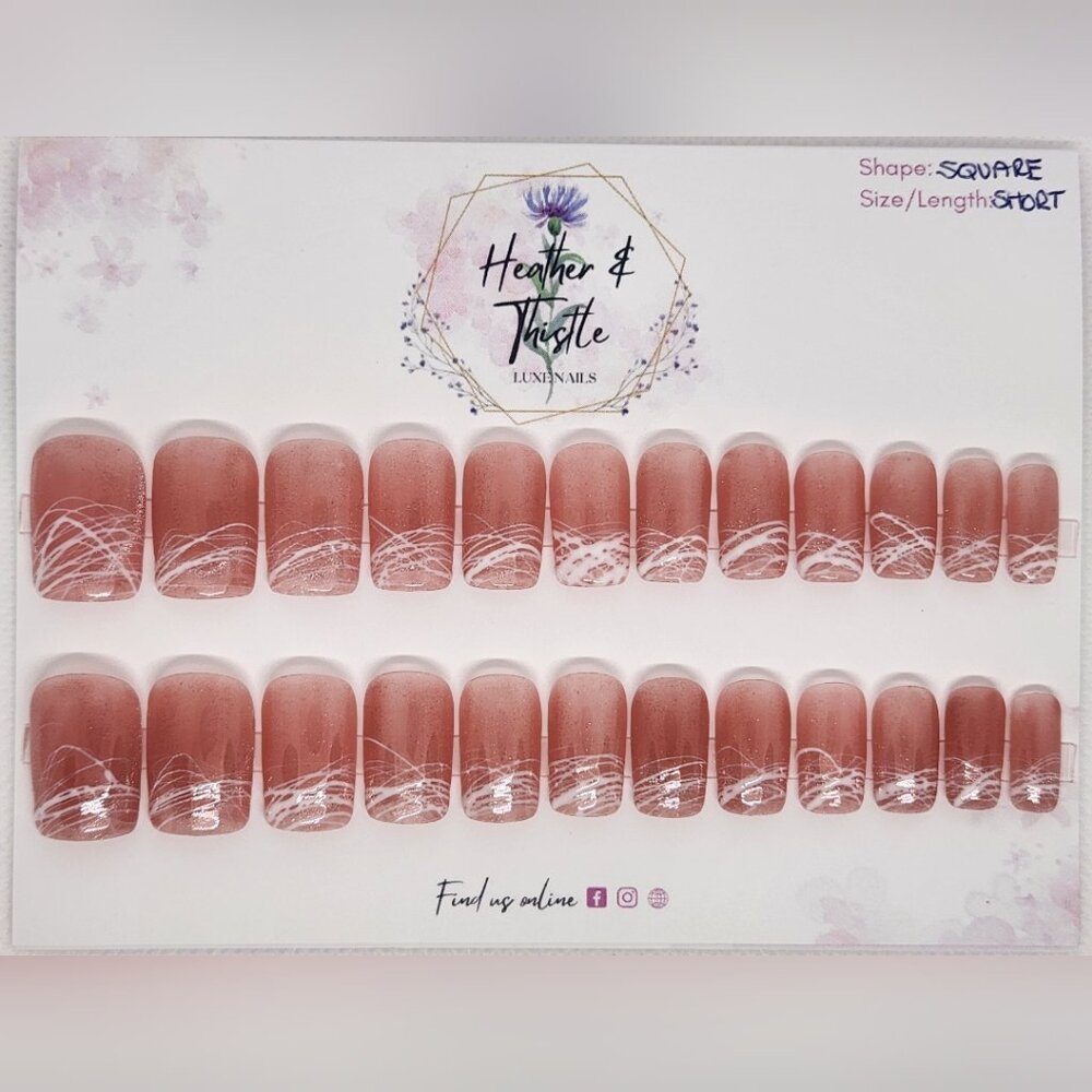 Heather & Thistle Luxe Press-On Nails - Whimsically Nude - Short Square